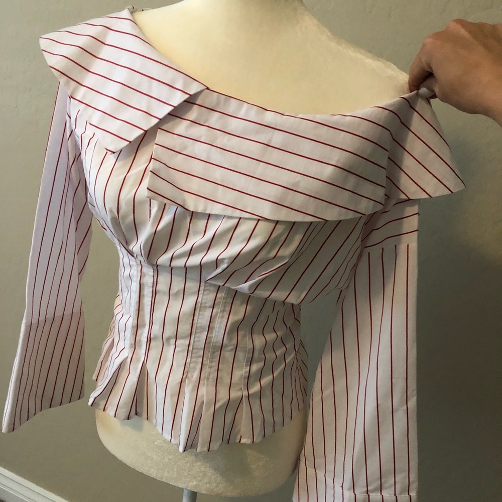 Stripped off the shoulder blouse